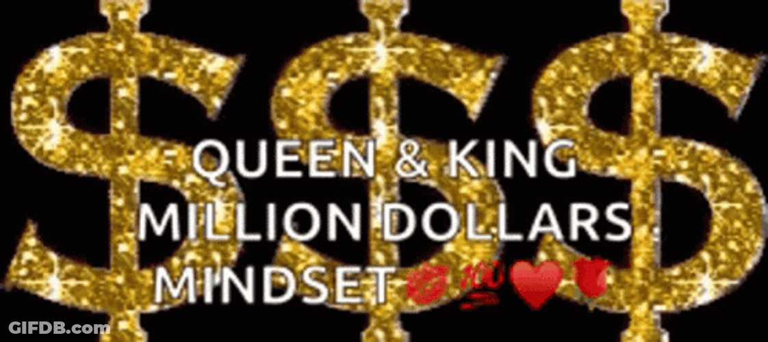 1 Million Dollars Glittery Dollar Sign GIF