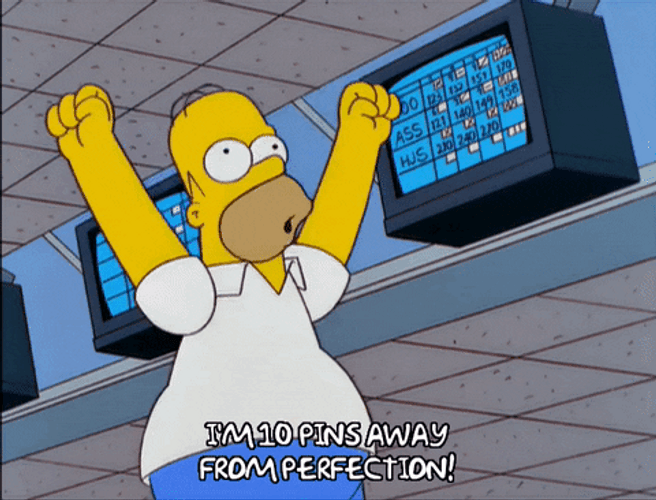 10 Pins Away From Perfection Homer Woohoo GIF