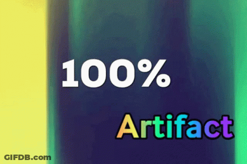 100% Artifact On Colorful Background GIF