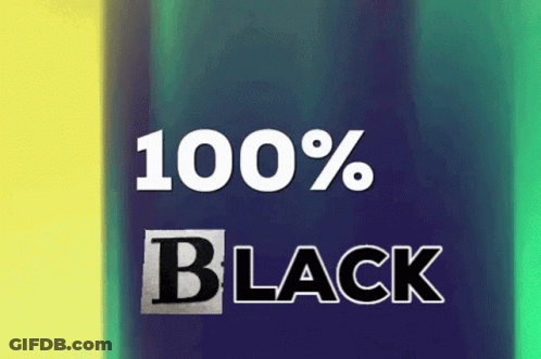 100% Black Sign On Blue And Yellow Background GIF