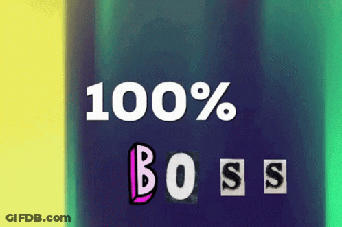 100% Boss Sign On Purple Background GIF