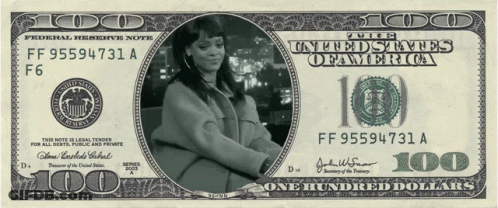 100 Dollar Bill With Woman GIF