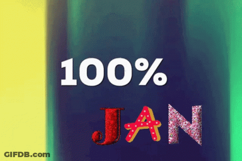 100% Jan Sign In Red Letters GIF