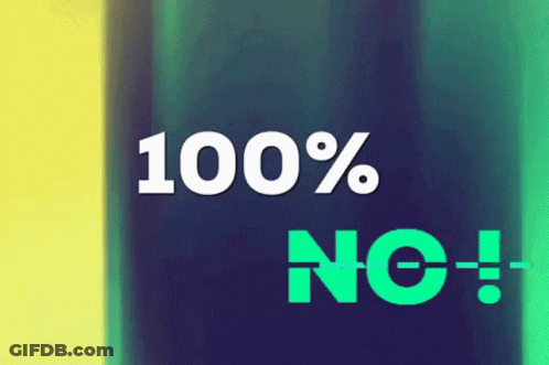 100% No Sign On Blue Green Background GIF