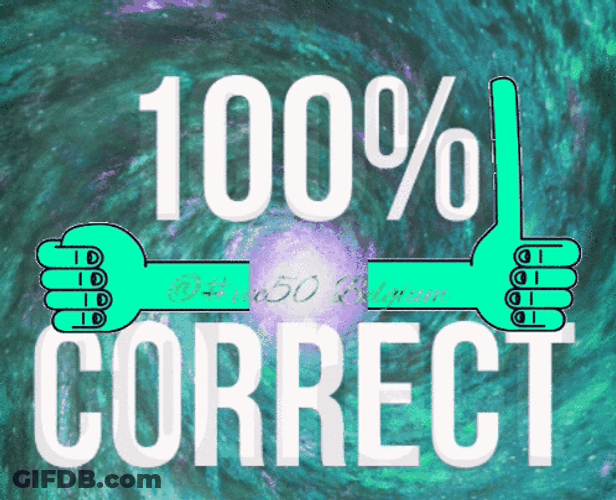 100 Percent Correct With Thumbs Up GIF