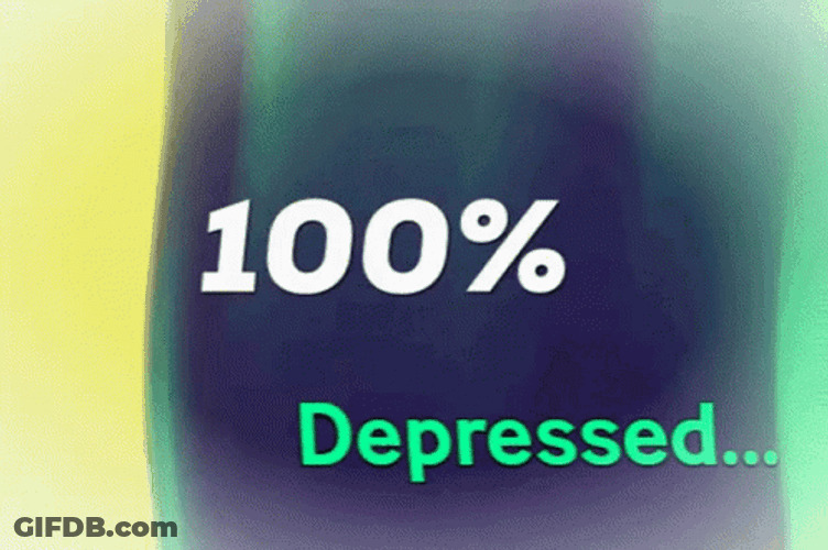 100 Percent Depressed With Wave Effects GIF