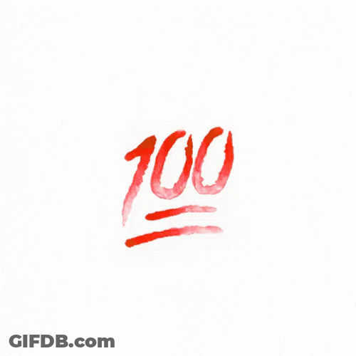 100 Percent Red Text Logo GIF