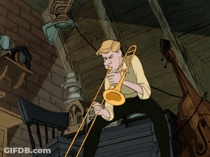 101 Dalmatians Roger Sad Trombone GIF