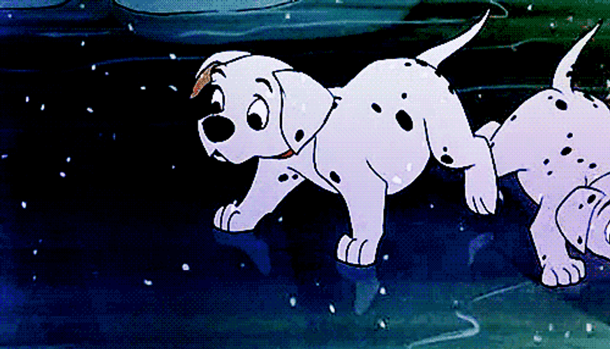 101 Dalmatians Snow Slide GIF
