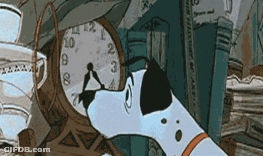 101 Dalmatians Ticking Clock GIF