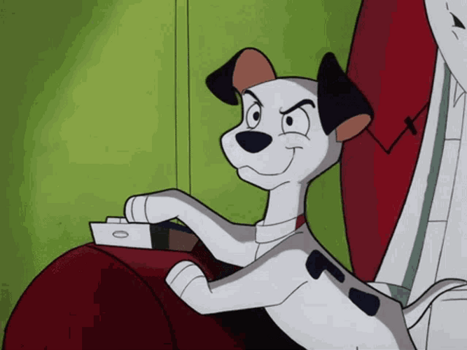 101 Dalmatians Watching TV GIF