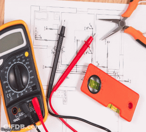 10A DC Multimeter On Blueprint GIF