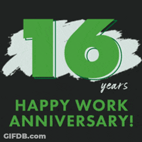 16Th Work Anniversary Message Artwork GIF