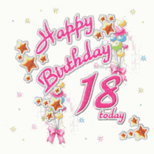 18 Today Happy Birthday Floral Greeting Animation GIF