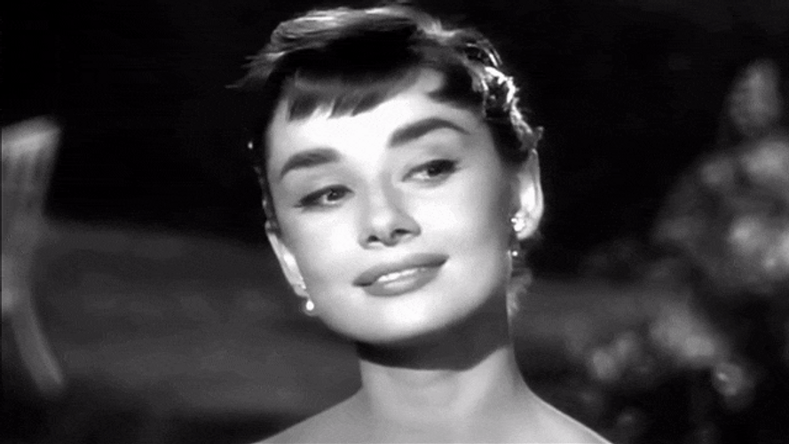 1950S Audrey Awkward Smile GIF