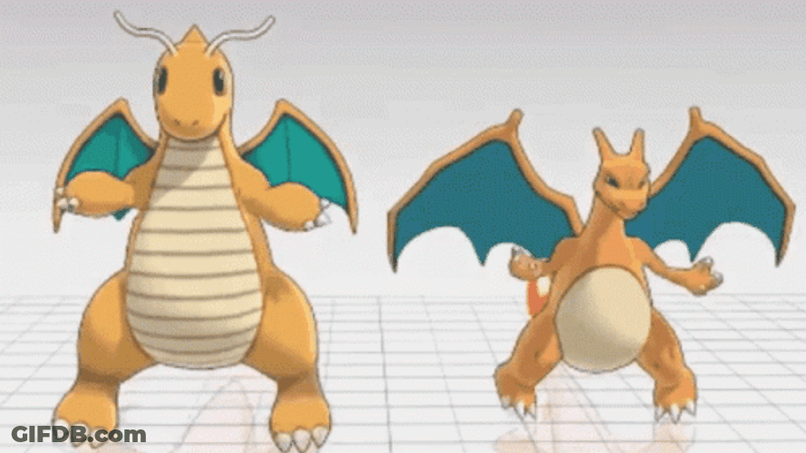 2 Animated Dragonite Dancing Together GIF