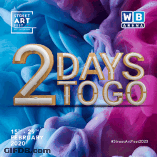 2 Days To Go Glowing Text GIF