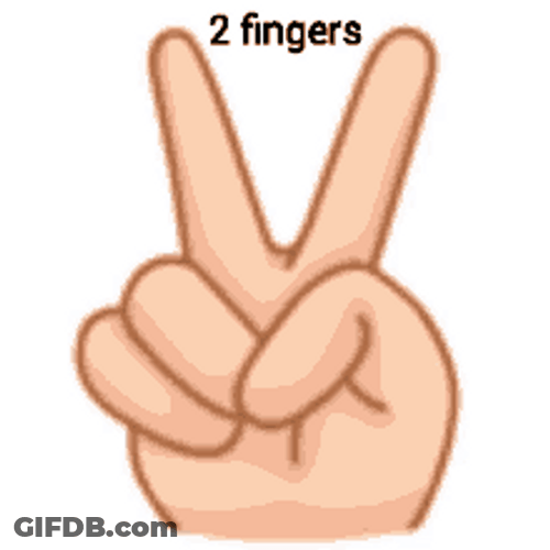 2 Fingers Hand Sign Animation GIF