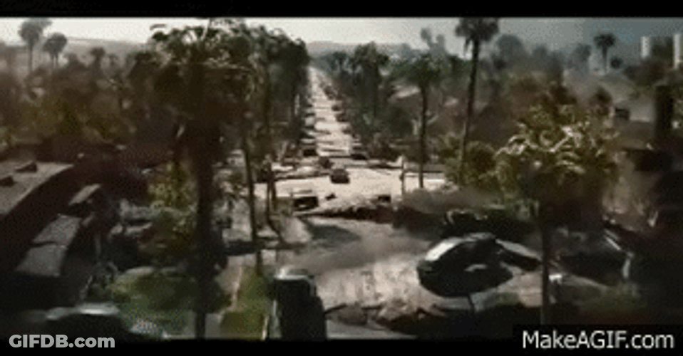 2012 Movie Massive Earthquake Scene GIF