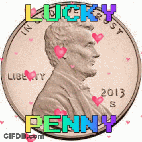 2013 Penny With Hearts Lucky Penny GIF
