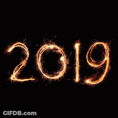 2019 Written In Sparklers GIF