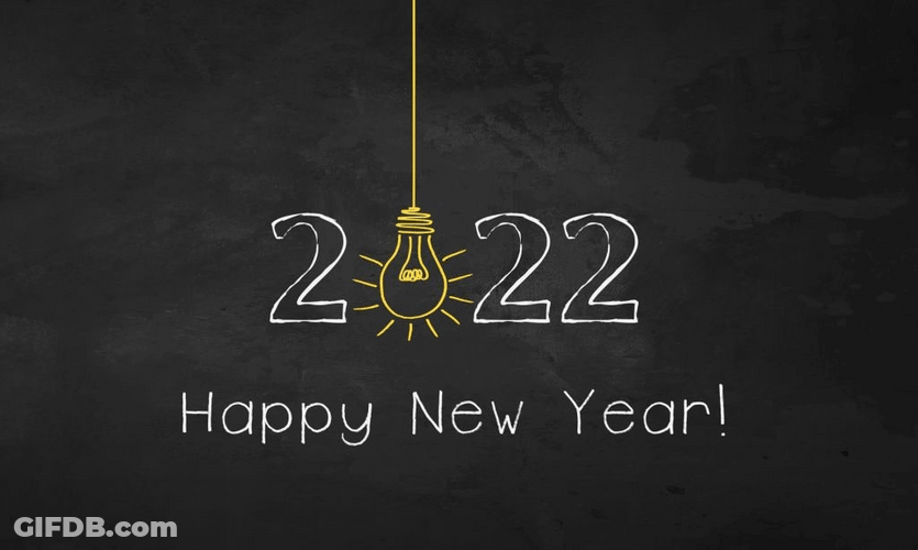 2022 Happy New Year Light Bulb GIF