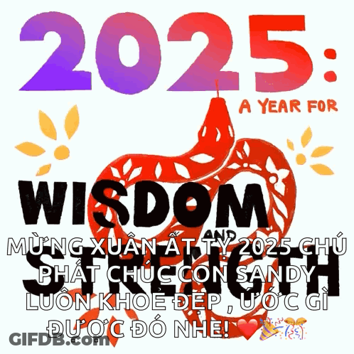 2025 A Year For Wisdom Poster With Snake GIF