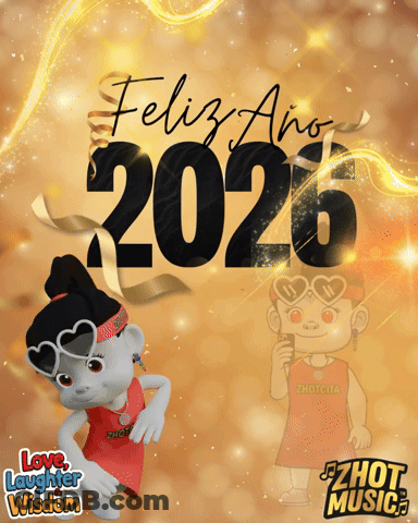 2026 Greeting Card Cartoon Girl With Sunglasses GIF