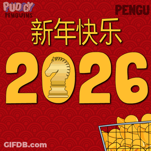 2026 On Red Background With Chinese Characters GIF