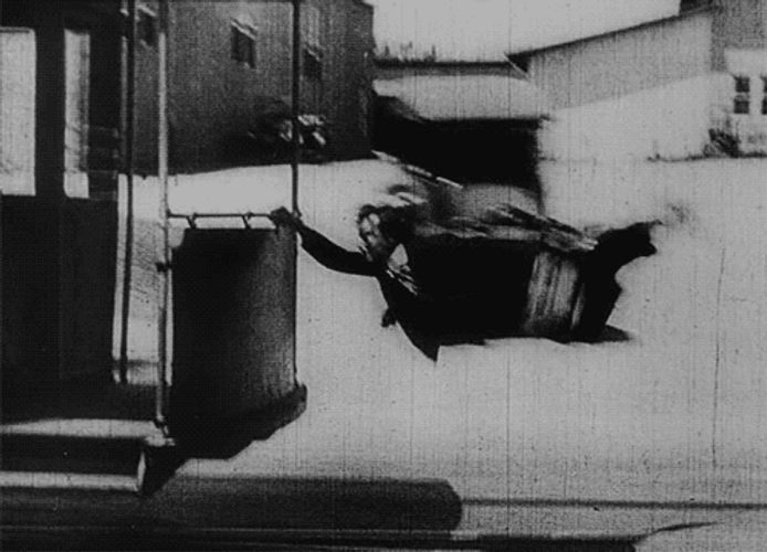 20S Buster Keaton Flying Stunt GIF