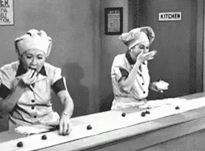 20S Chocolate Factory Eating GIF