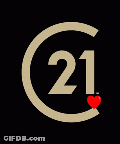 21 Logo With Little Heart Jumping GIF