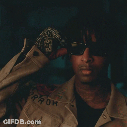 21 Savage Removing Sunglasses GIF