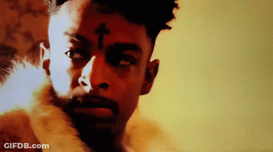 21 Savage Wearing Furry Coat GIF