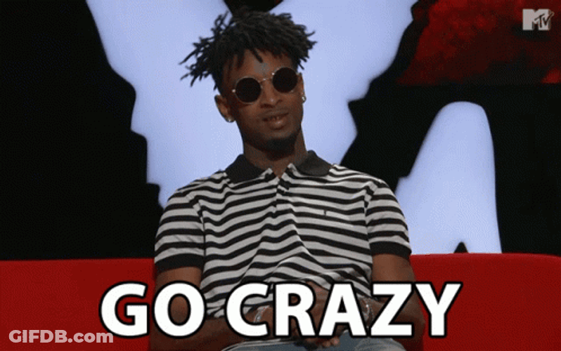 21 Savage With Sunglasses Go Crazy GIF