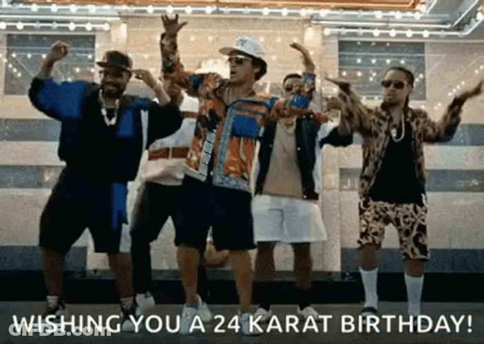 24 Karat Bruno Mars Happy Birthday Dancing GIF