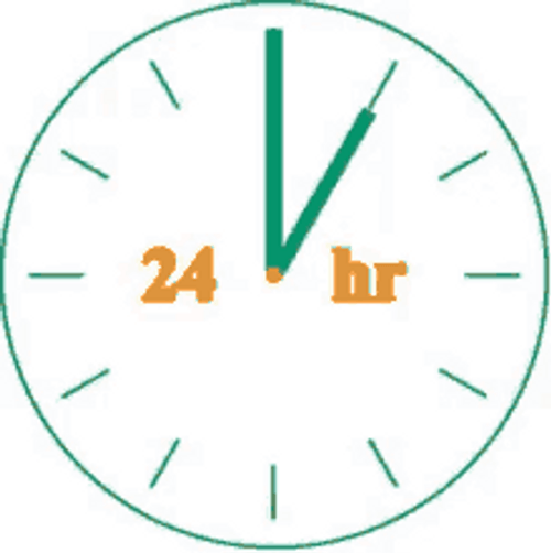 24Hr Countdown Clock Simple Green GIF