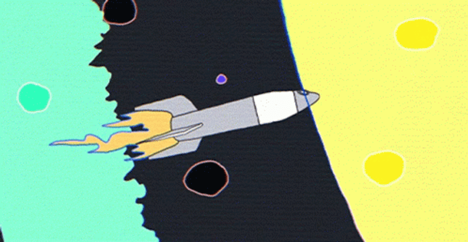 2D Animation Rocket Spinning GIF