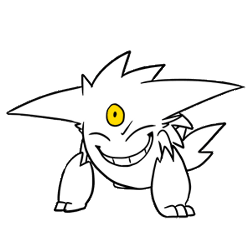 2D Shiny White Gengar Pokemon GIF