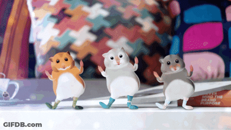 3 Hamster Dance Shakes Body GIF