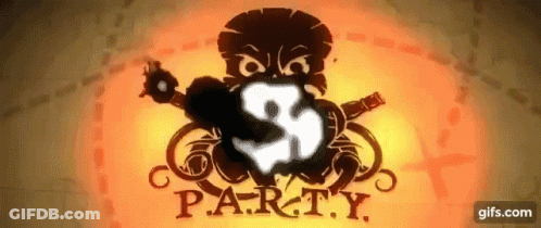 3 Party Game Logo With Skull GIF