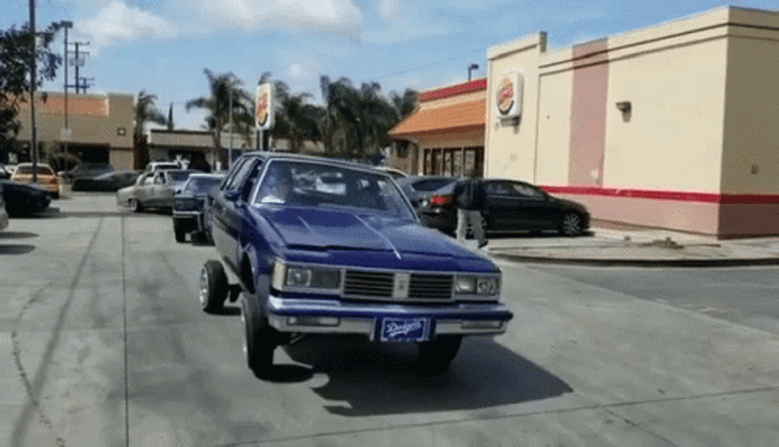 3 Wheel Lowrider Car GIF
