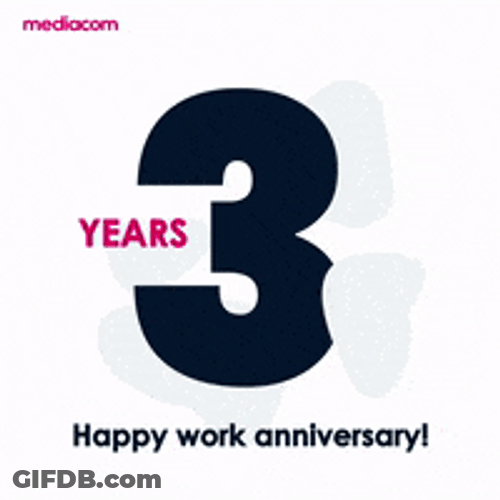 3 Years Work Anniversary Creative Art GIF