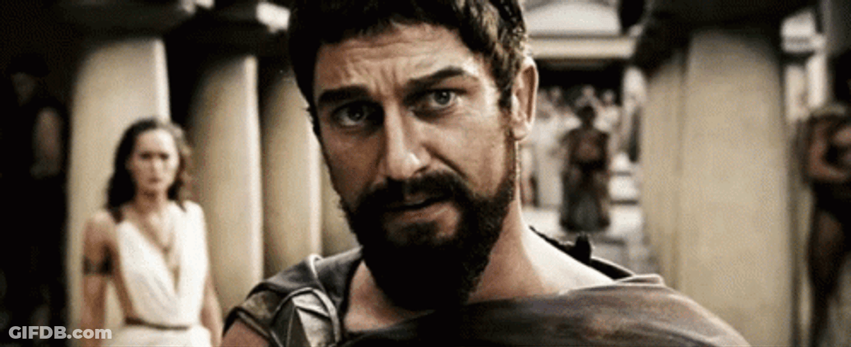 300 Leonidas Shout Scene Sparta GIF