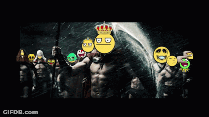 300 The Emoji Edited Faces Of Spartans GIF