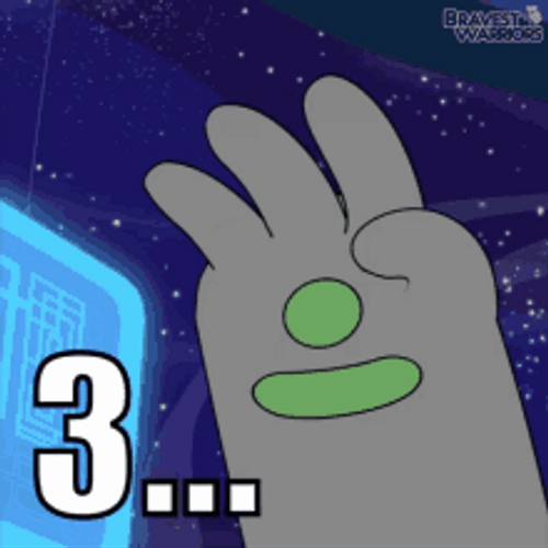 321 Countdown Clock Hand Bravest Warriors GIF