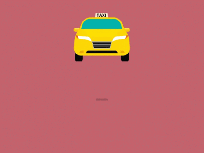 360 Degree View Of Animated Taxi GIF