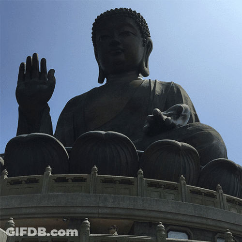 360 Degrees Angle Of Great Buddha Statue GIF