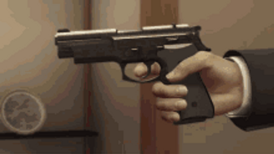 3D Animated Guy Cool Gun Trick GIF