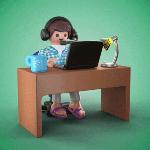 3D Animated Video Call Work GIF